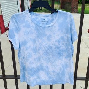 American Eagle Blue Tie Dye Tee
